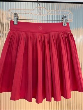 lululemon athletica Red Pleated Skater Skirt